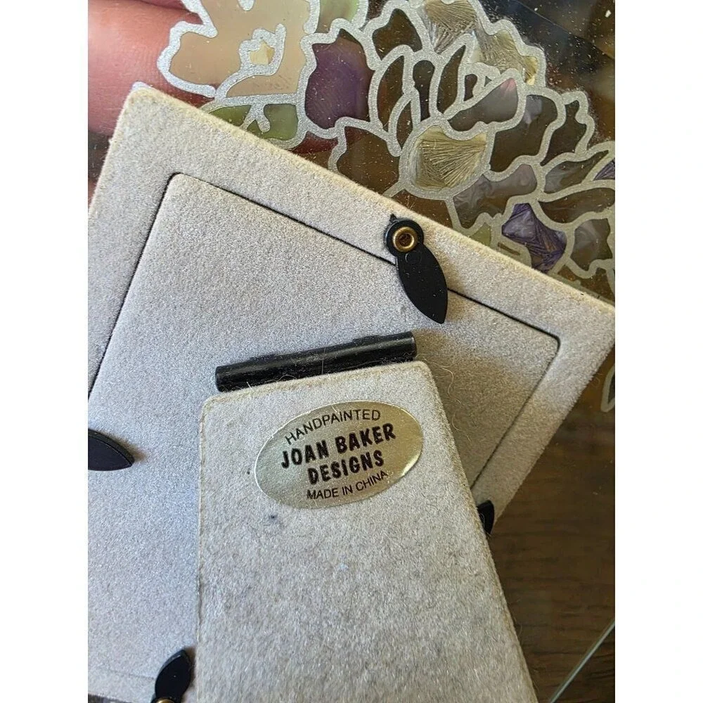 Hand-Painted Floral Glass Photo Frame‎ 3.5